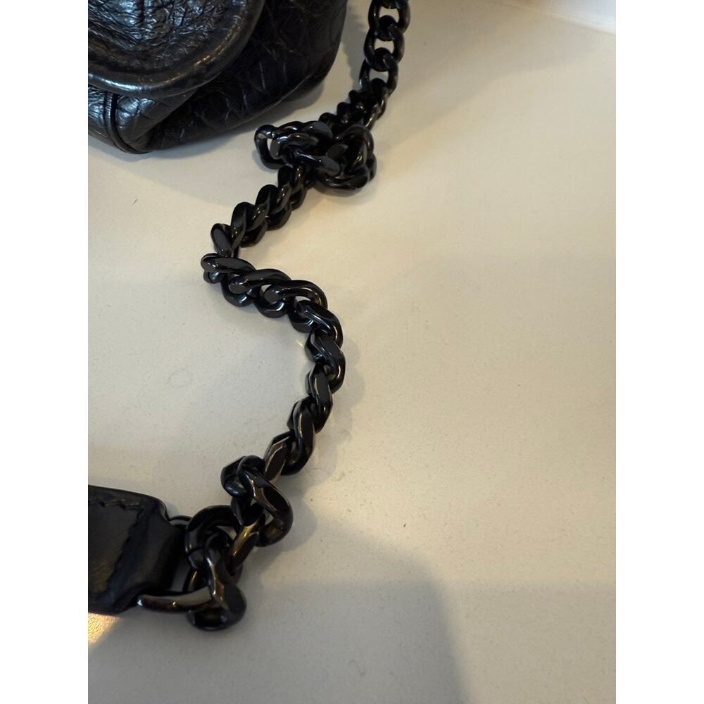 Saint Laurent Niki Medium Croc-Embossed Bag in Black - Picture 6 of 15